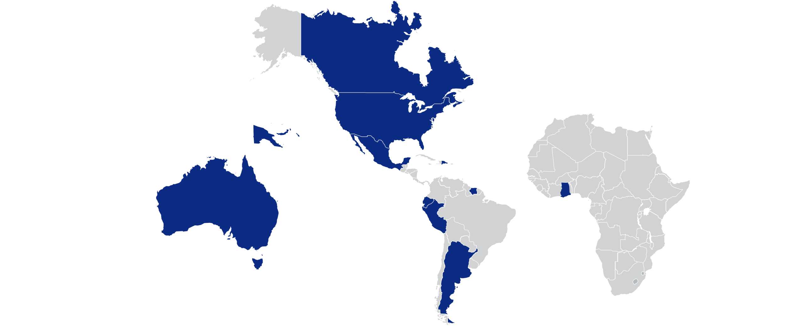 Map of Newmont global operations